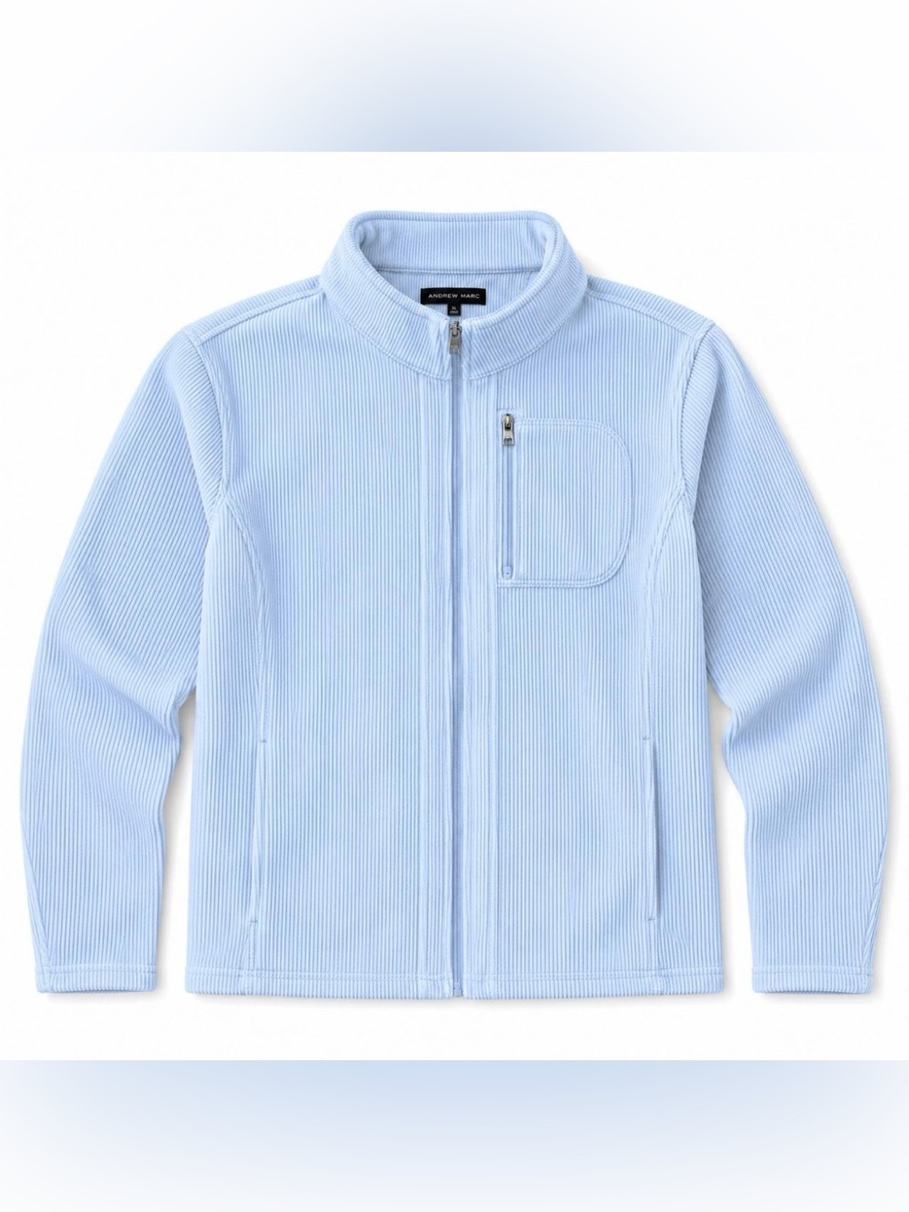 Andrew Marc Pale Blue Ribbed Zip Jacket. Women’s.